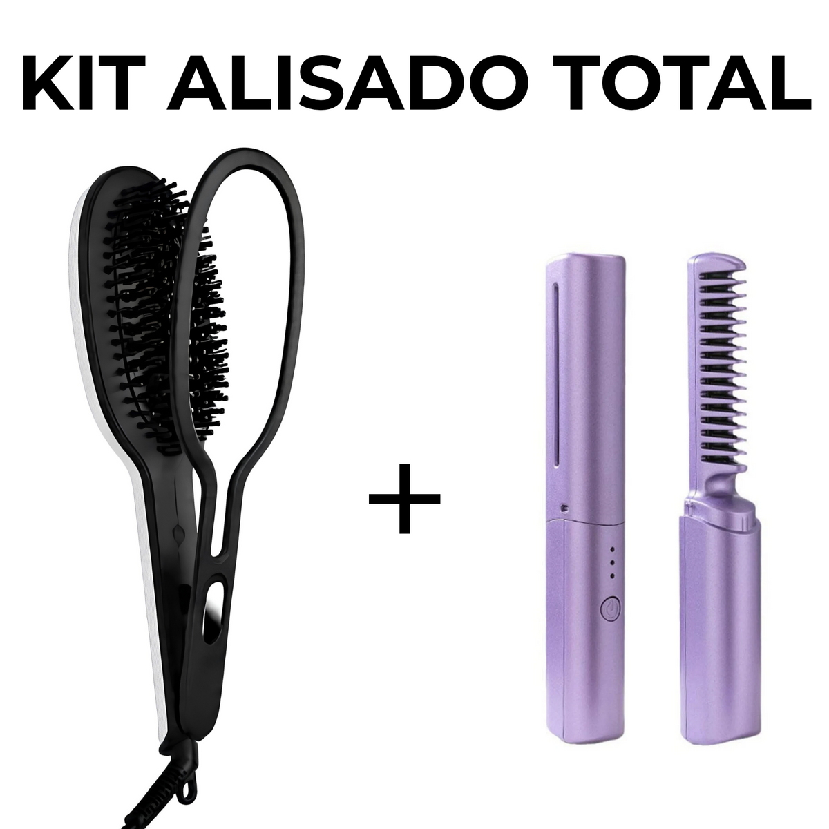 Pack Alisado Profesional Total (Cepillo con Pinza + Minicepillo Portatil)